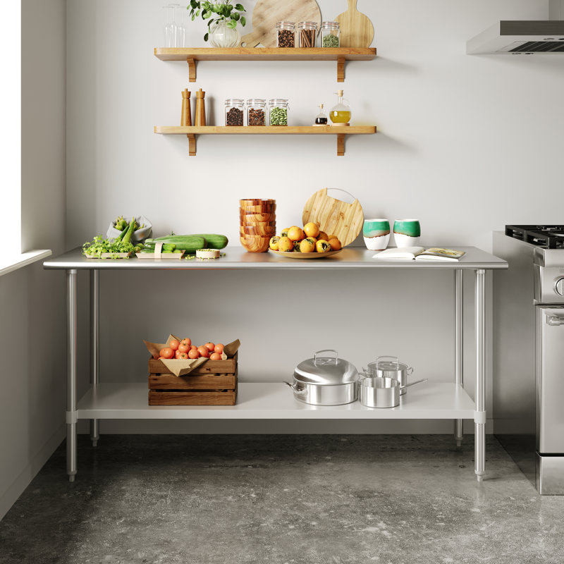 Table de préparation et de travail Woodford, H 34,5 po x L 72 po x P 24 po