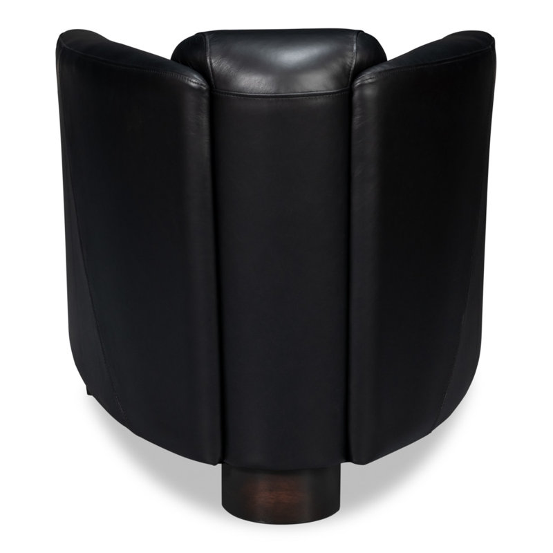 Mandy Armchair, Black Genuine Leather