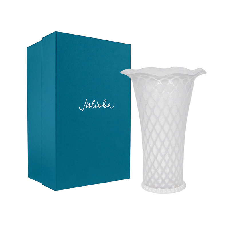 Trellis 9" Flared Vase, White