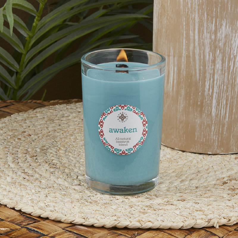 Awaken Blue Beeswax Aromatherapy Jar Candle