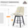 Swivel Upholstered 26''Counter Stool And Bar Stools With Full Back And Solid Wood Frame