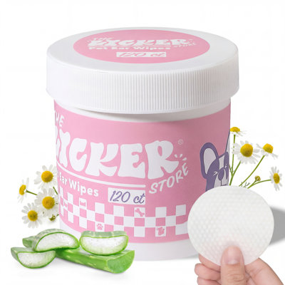 Lingettes hypoallergéniques pour chien avec nettoyage d'extraits de camomille et de grains d'avoine (120 unités)
