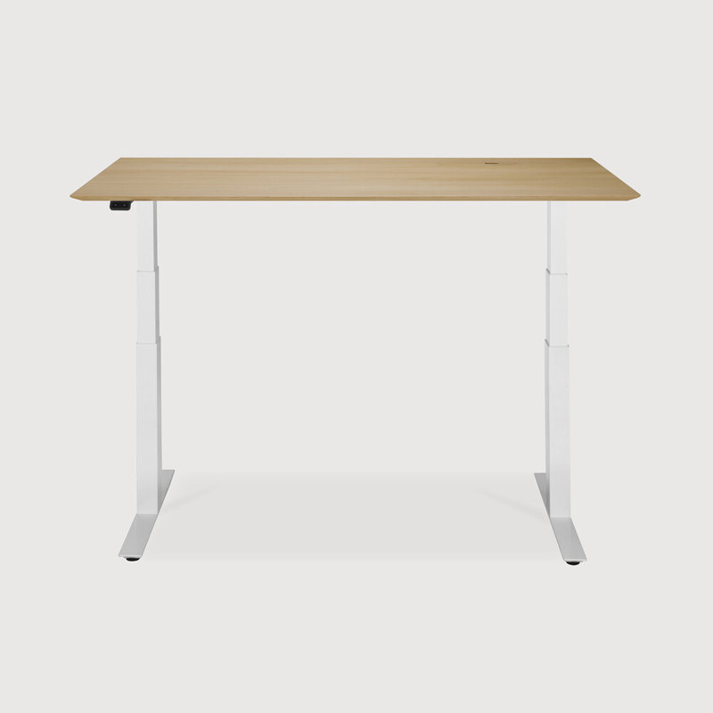 Bok Standing Desk, Oak/White, 25" H x 63" W x 31.5" D