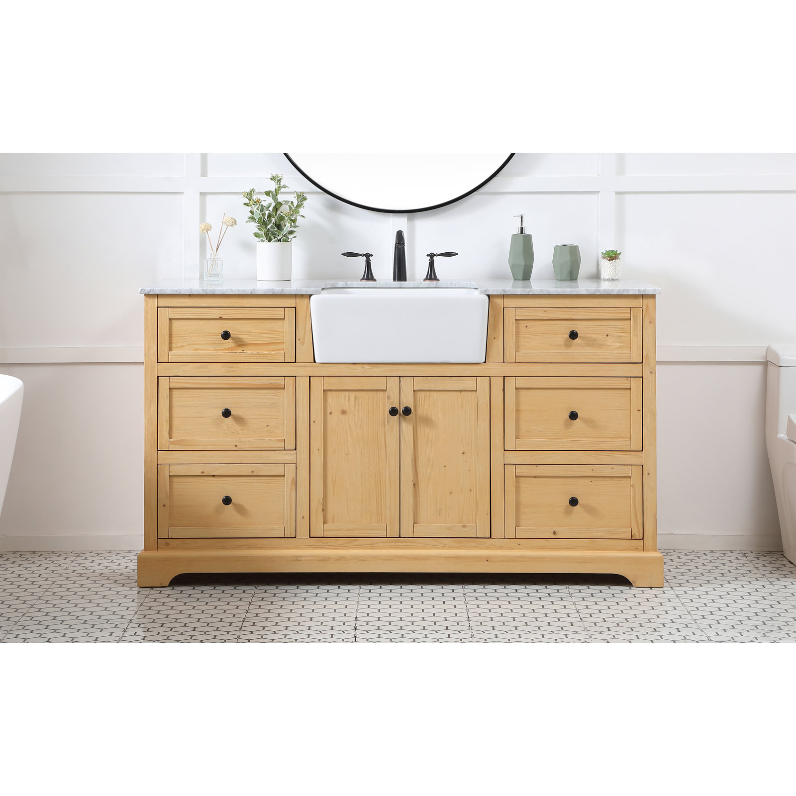 Pardue 60'' Single Bathroom Vanity, Light Brown
