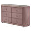 Commode 6 tiroirs Salonia, velours rose