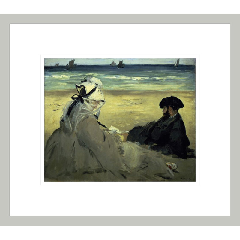«On the beach» par Estampe numérique encadrée, 13.75" H x 15.6" W