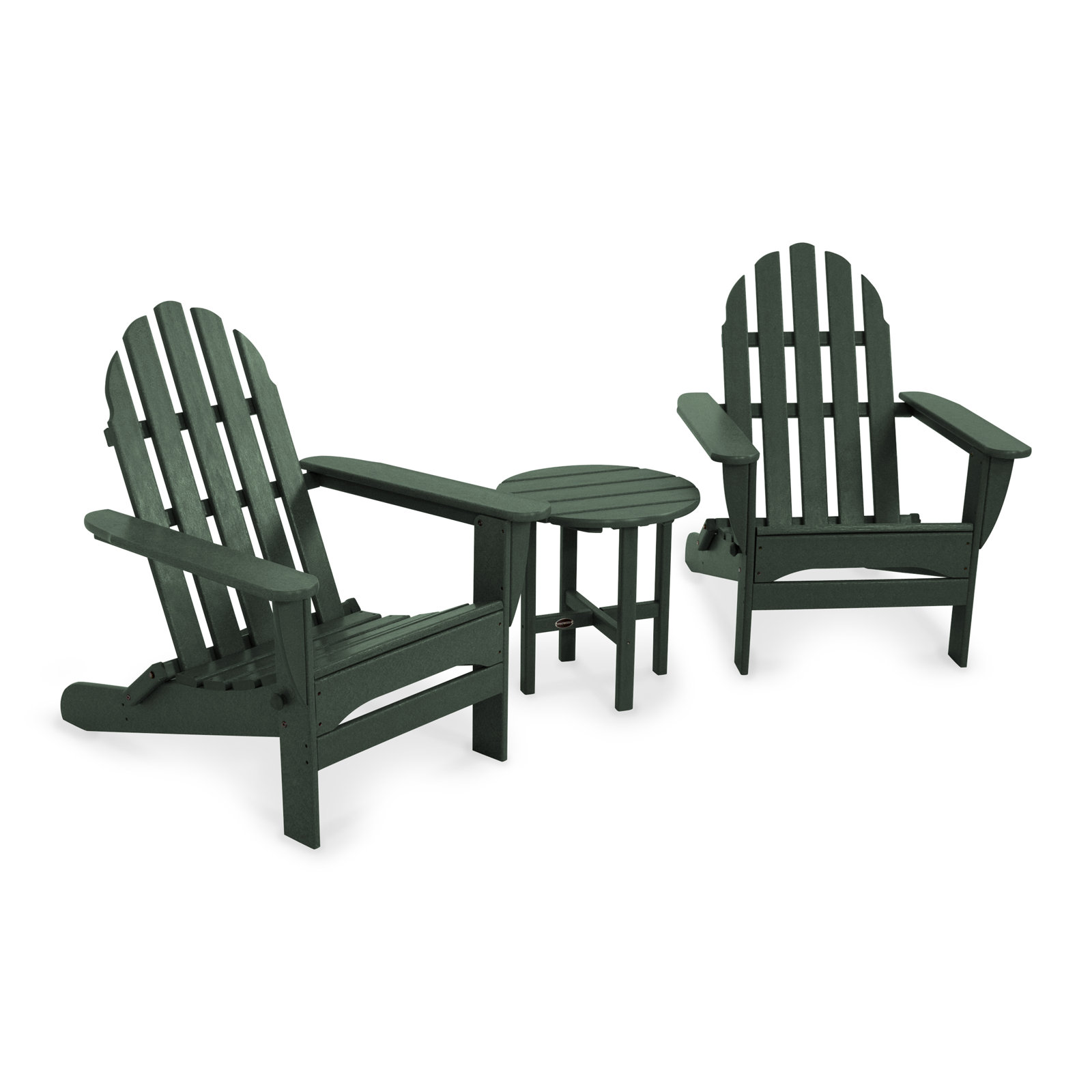 POLYWOOD® Classic Adirondack 2-Person Patio Seating Group, Green