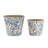 S/2 Blue And White Ceramic Planters With Floral Motif
