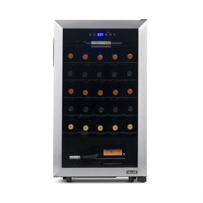 Newair Freestanding 33 Bottle Compressor Wine Fridge in Stainless Steel, Adjustable Racks on Fridge.com