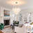 Modern Glass Organic Hanging Chandelier with Adjustable Chain, 5* E12 Sockets