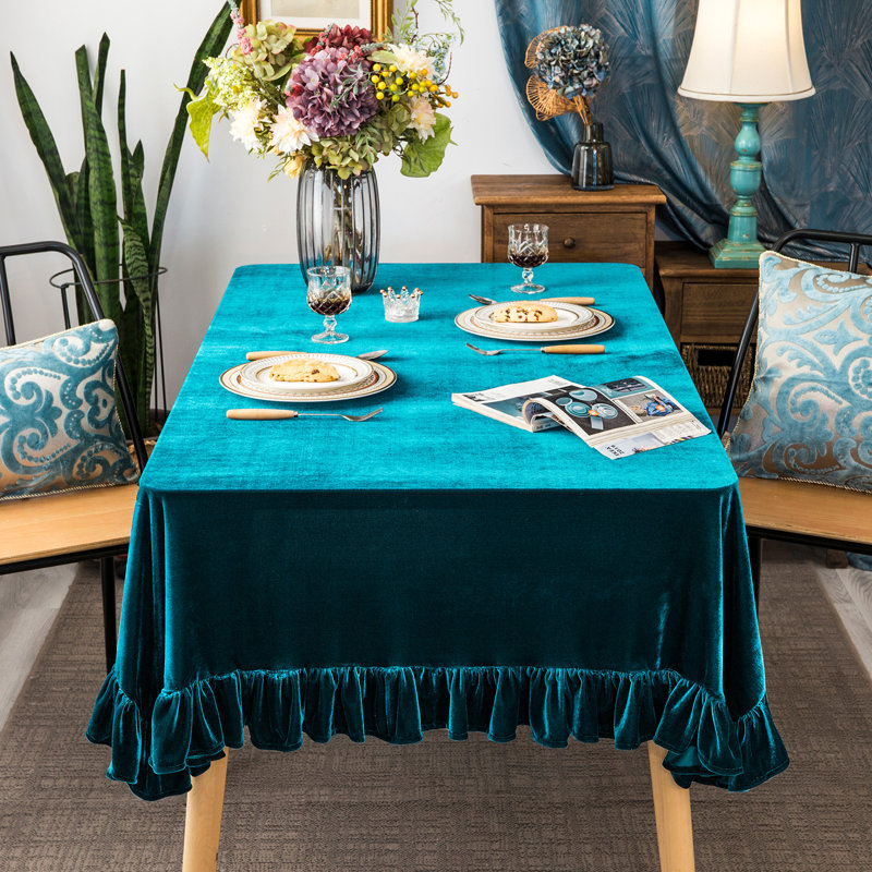 Jeanice Microfiber Velvet Dining Linens, 102" x 60"