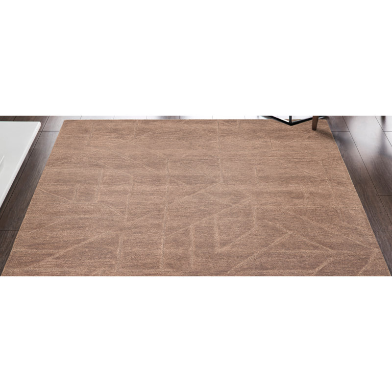 Ebern Designs Hand Tufted Wool Relief Rug, Rectangle 5' x 8'