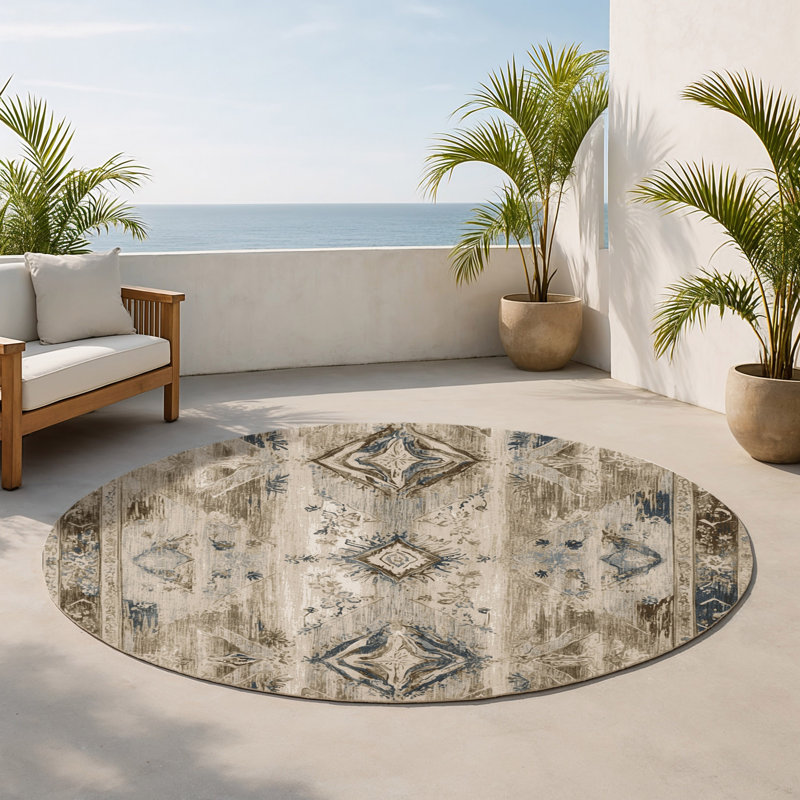 Tapis intérieur et extérieur Regal Flourish, Rond 5 pi