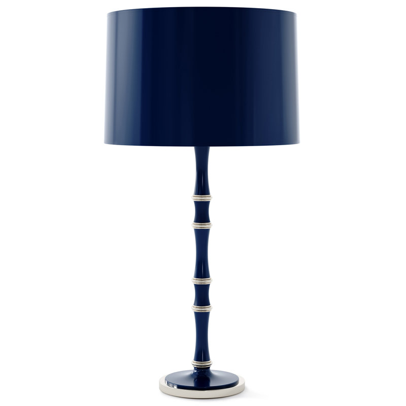 Lampe de table en métal Kane, Bleu minuit verni