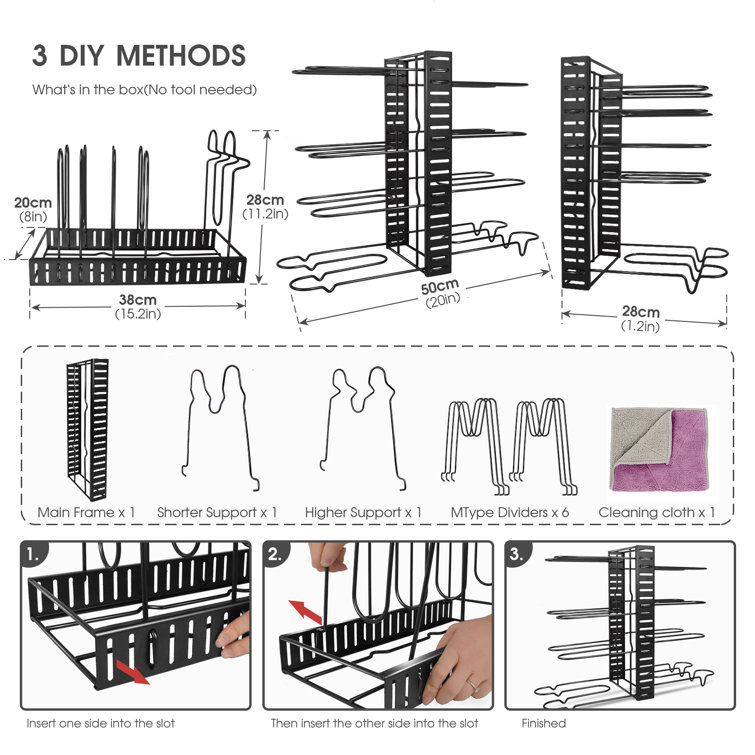 Metal Rectangle Countertop / Cabinet Pot Rack