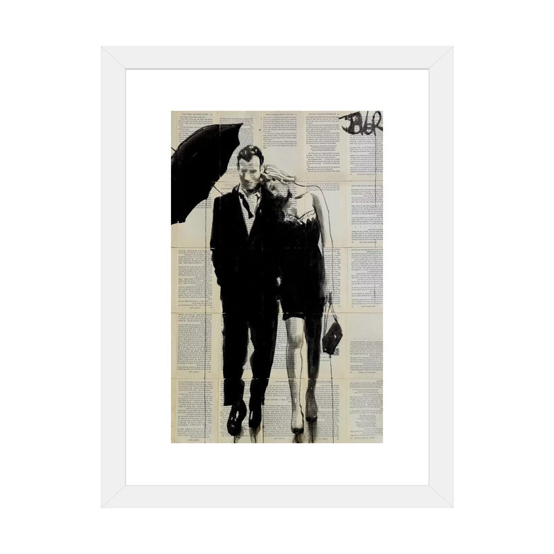 Impression d’art graphique, "each other" par Loui, Blanc, H 24 po x l 16 po x P 1 po, Papier encadré blanc