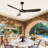 60 in. Farmhouse Rustic Black Ceiling Fan with LED Light and Remote