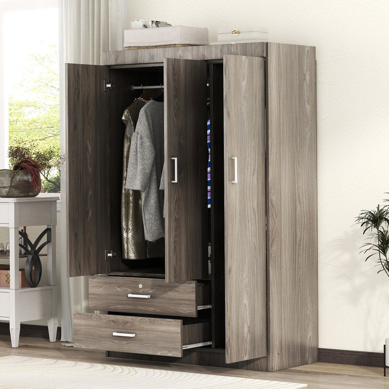 Armoire 3 portes avec 2 tiroirs