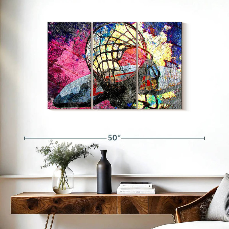 Sireci Purple Grunge Basketball, 24" H x 38" W