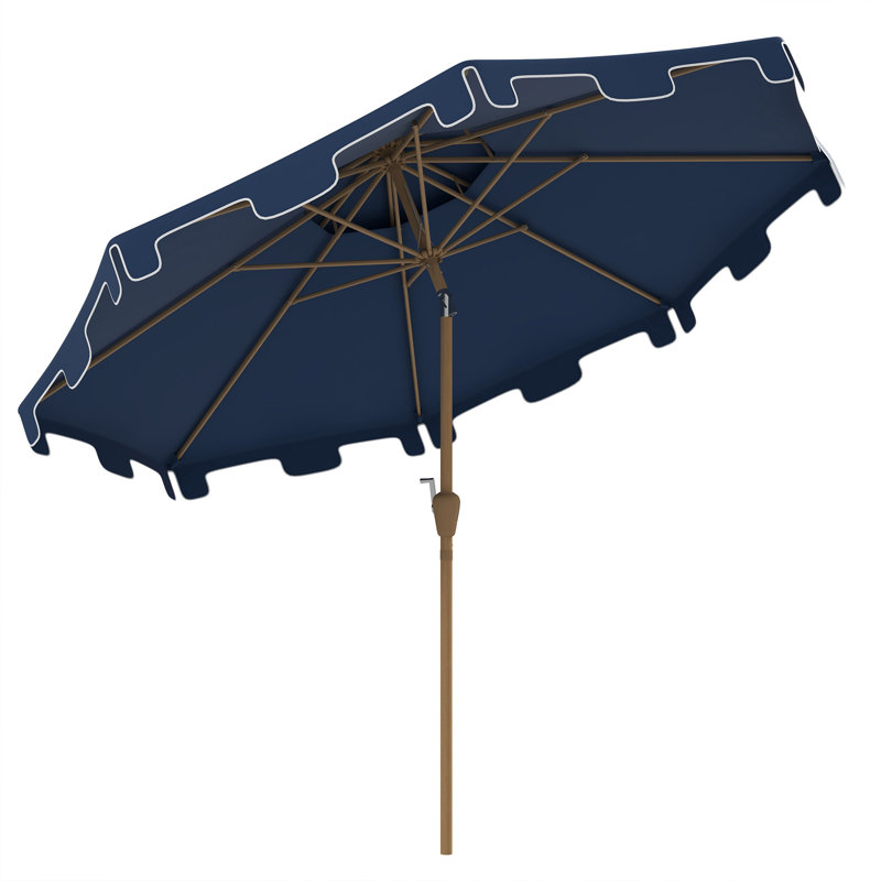 Parasol de patio 9 pi Outsunny, Bleu très foncé