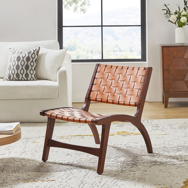 Allegheny Faux Leather Accent Chair, Brown