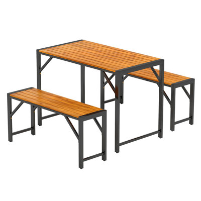Rectangular 3 - Piece 4 - Person 110CmL Outdoor Table Set