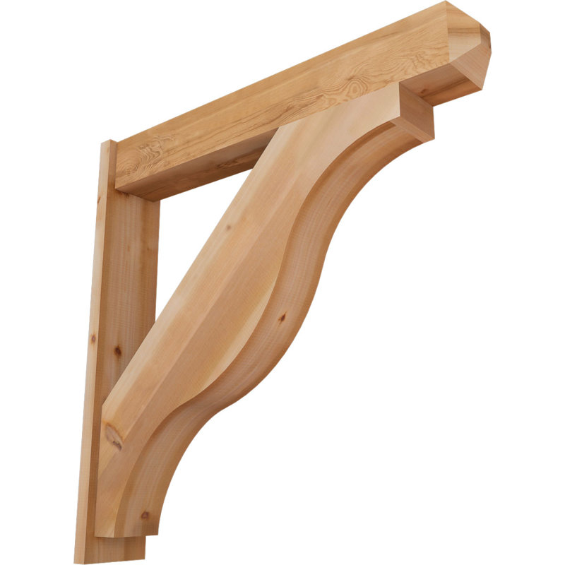 Persienne en bois rustique Funston Craftsman, P 44 po x H 44 po, Cèdre rouge occidental l 7 1/2 po (lisse)
