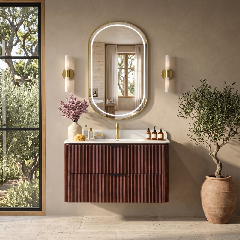 Meuble-lavabo de salle de bain flottant 36 po