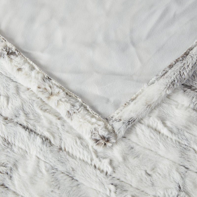 Jeté en fausse fourrure surdimensionné Beautyrest Zuri, Marbre naturel abstrait