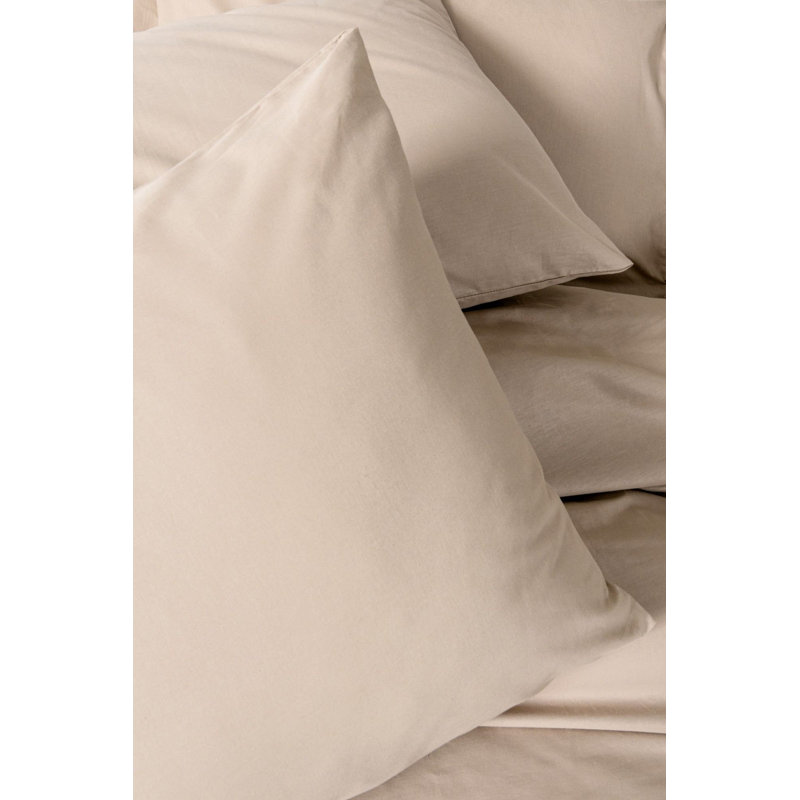 Luxury Ranforce Quilt Cover Set, 100% Cotton, Beige | Includes 79 x 87 Duvet Cover, 94 x 102 Flat Sheet, 20 x 27 Pillowcases (2 Pieces) | Reactive Printing, Machine Washable, Elegant Design with Button Closure