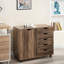 Classeur à 5 tiroirs avec roulettes - Armoire de rangement en bois et commode à tiroirs pour documents, fournitures et vêtements-1701200565