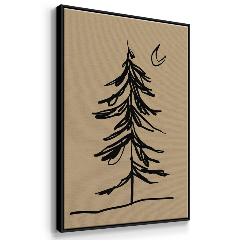 Croquis de sapin d'hiver I, Cadre flottant noir, H 25 po x l 17 po x P 1,5 po