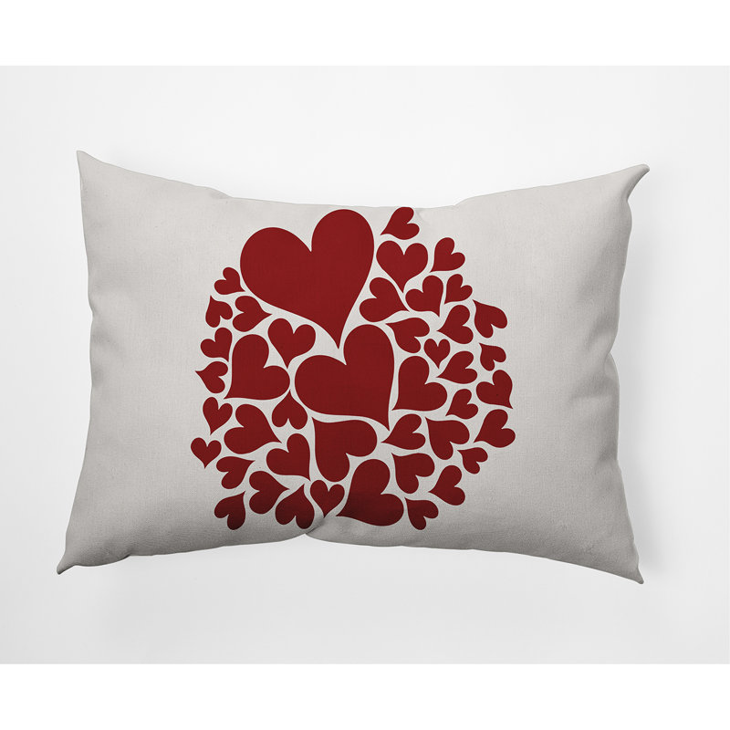 Housse de coussin rectangulaire en polyester , Rouge