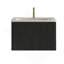 Meuble-lavabo flottant rayé en chêne noir brossé de 24 po avec lavabo en céramique blanche, meuble-lavabo une pièce sans drain-1173572588