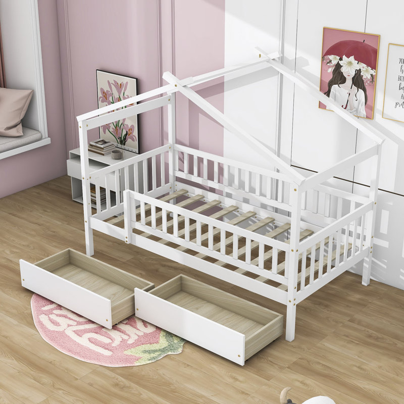 Velida Twin Daybed with Two Drawers, White, Twin