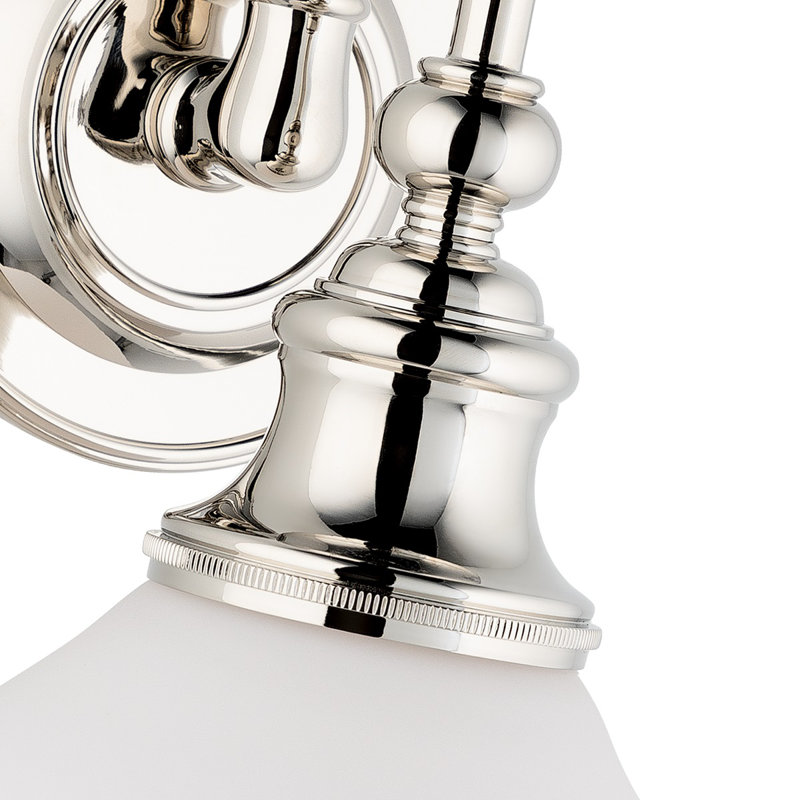 Applique murale à bras 1 lumière Sutton, Nickel poli