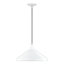 Luminaire suspendu en forme de cône doré 1 lumière avec accents en laiton poli et abat-jour en aluminium doré doux avec intérieur blanc-2051795162