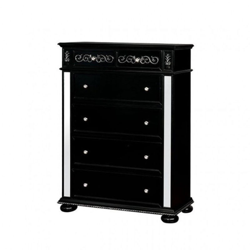 Commode 5 tiroirs Madson, Noir