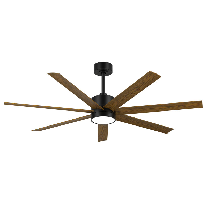 56" Outdoor Ceiling Fan With 7 Blades, Quiet Dc Motor, Dimmable 3 Color Led Light, Remote Control, And Multiple Downrods For Patio & Indoor Use