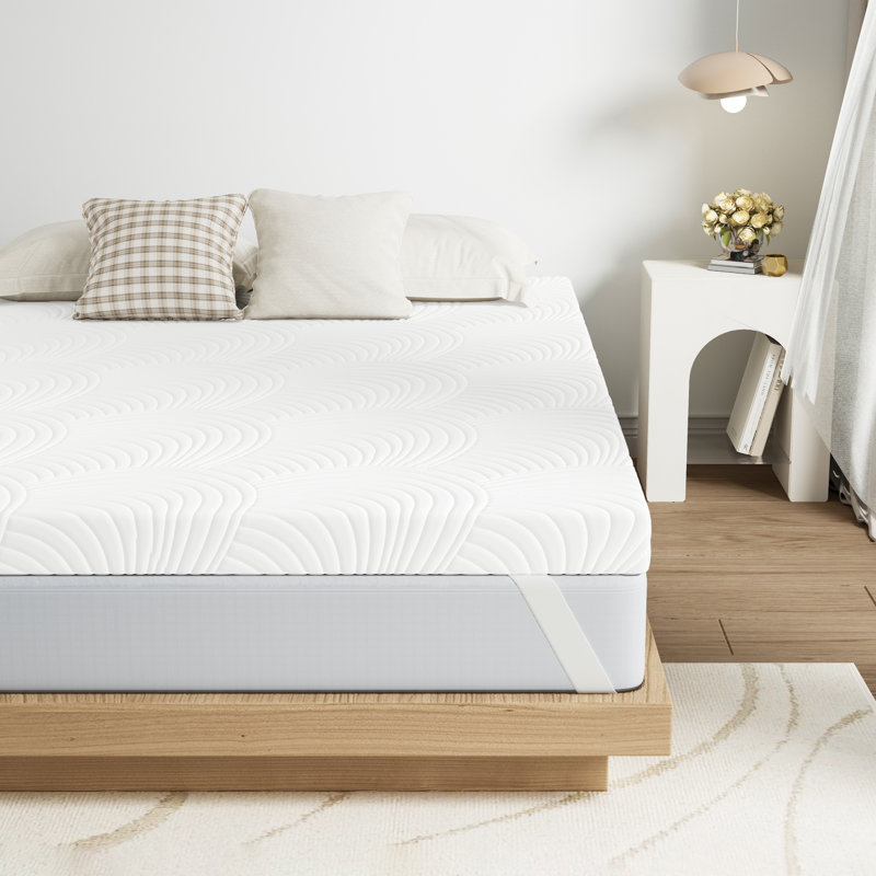 Mattress Pad Medium Firm Memory Foam Topper with Removable Washable Cover, Boxed Design, 7.5cm, Double (4'6)