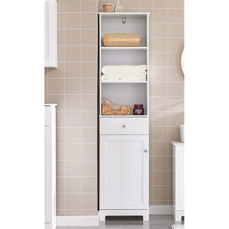 Aaleeyah Freestanding Linen Cabinet, White