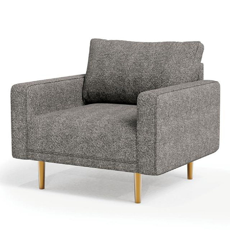Fauteuil d'appoint Remy, tissu bouclé gris anthracite, sièges de style banc, Gris anthracite