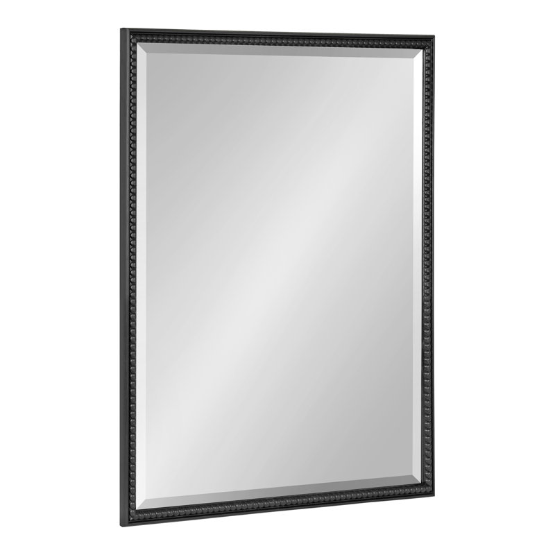 Chayanna Beaded Rectangle Bathroom Wall Mirror, Black, 30" x 20"