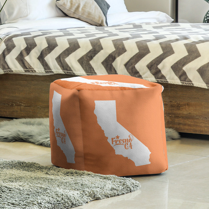 Repose-pieds cubique fresno california, Orange