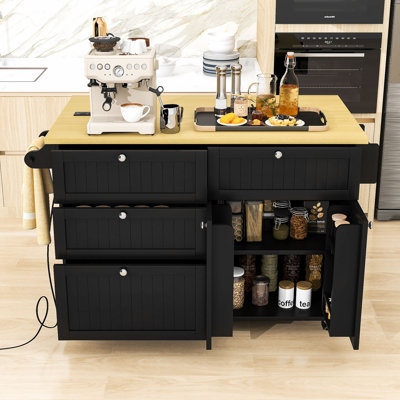 Rosauro Dining Table Set with Storage Cabinet, 4 Drawers and Towel Rack by Red Barrel Studio