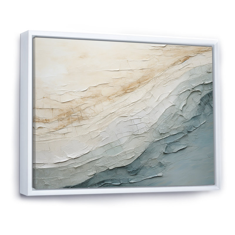 Cofsky - Coastal Minimalism Printed Wall Art, Floater Framed Print, 16" H x 32" W, White