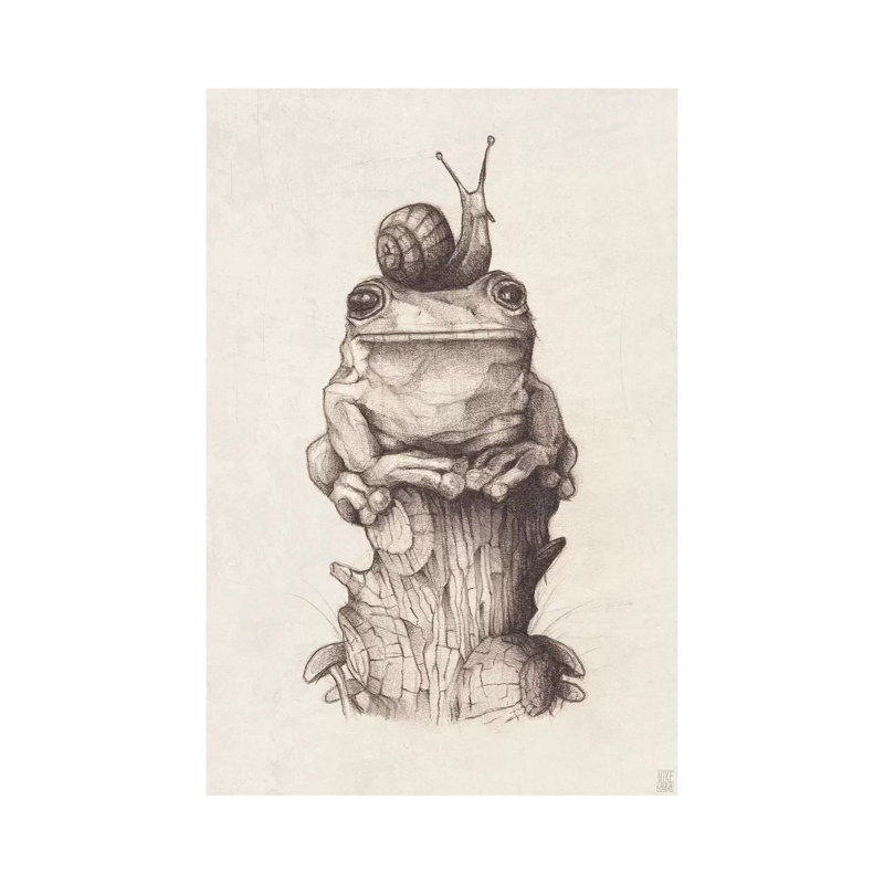 Frog And Snail I by Mike Koubou - Wrapped Canvas Print, 66.04 cm H x 45.72 cm W