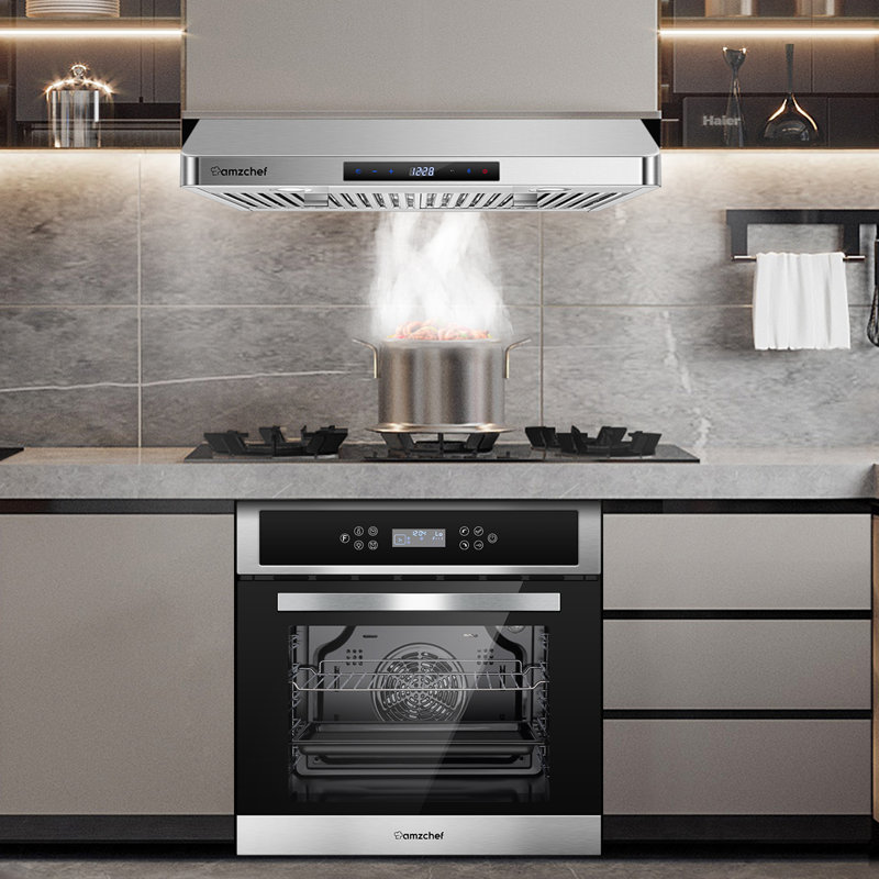 Hotte sous l'armoire de 30 pouces, évent de cuisine à conduit de 900 pi³ / min, acier inoxydable, 3 vitesses silencieuses avec commandes tactiles et tactiles, éclairage DEL en acier inoxydable