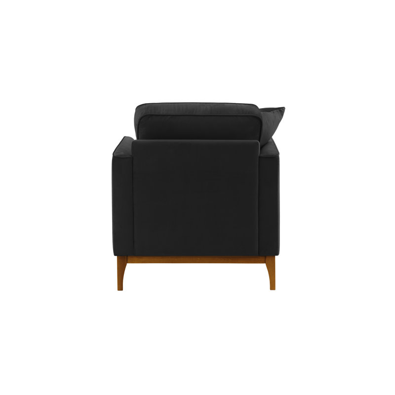 Jaar Upholstered Armchair, Walnut, Black