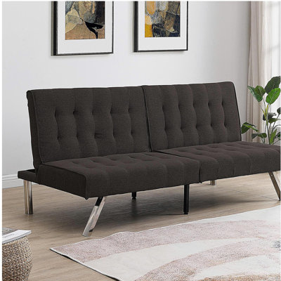 High - Quality Wood Frame And Stainless Leg Futon Sofa Bed, Ideal For Multiple Scenes With User - Friendly Design And Easy Assembly